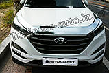 Дефлектор капота хромований (мухобійка) Hyundai Tucson 2015- (Autoclover D971), фото 4