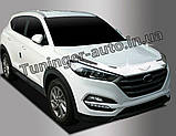 Дефлектор капота хромований (мухобійка) Hyundai Tucson 2015- (Autoclover D971), фото 6