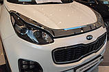 Дефлектор капота (мухобійка) хромована KIA Sportage 2016-2020 (Autoclover/Корея), фото 7