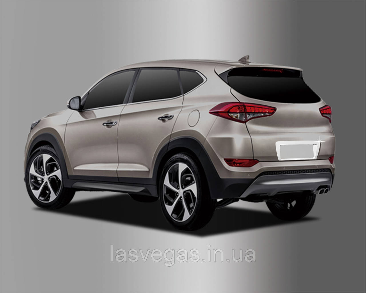 Хром накладка заднього номера Hyundai Tucson 2015-2017 (Autoclover C799)