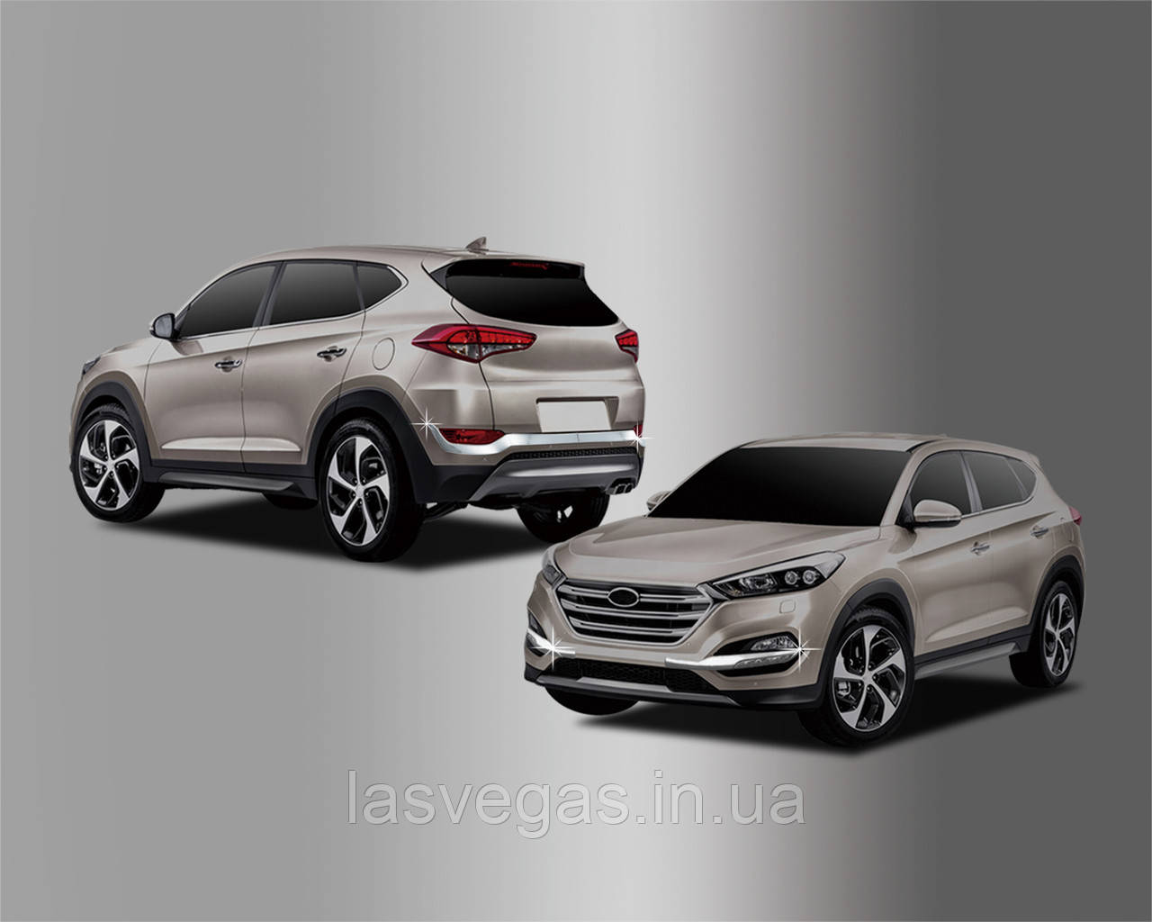 Хром накладки на галогенки Hyundai Tucson 2015-2017 (Autoclover C707)