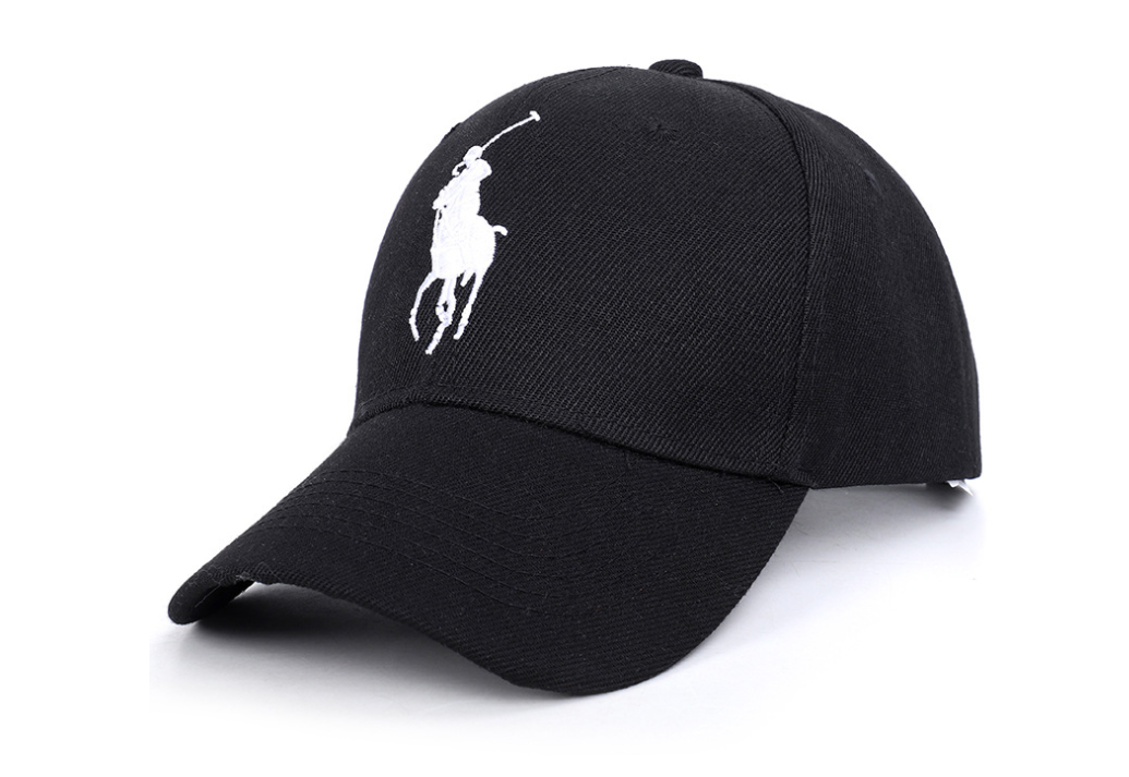 Кепка Бейсболка Поло Ральф чорна з великим білим лого