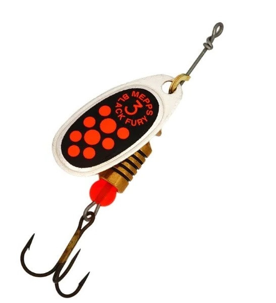 Блешня Mepps Black Fury 3 срібло/помаранчеві крапки 6.5г, фото 1
