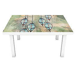 Інтер'єрна наклейка на стіл Малюнок Особи і Ліхтарі (ПВХ плівка для меблів вінілова 3D) люди 600*1200мм