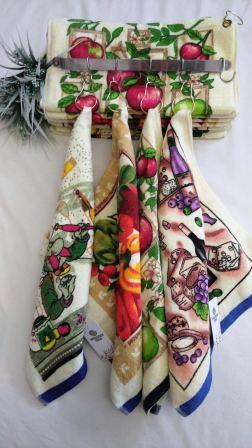 Кухонні велюрові рушники з металевим карабіном. Розмір 35/70 12 шт. в упаковці.