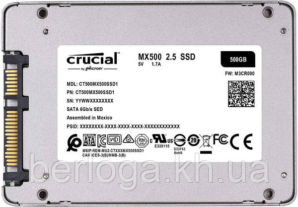 SSD-накопитель Crucial MX500 2.5 500 GB (CT500MX500SSD1) SSD-накопитель Crucial MX500 2.5 500 GB (CT500MX500SSD1)