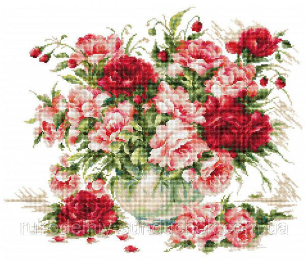 Набір для вишивання хрестом "Luca-s" BL22888 Півонії, фото 1