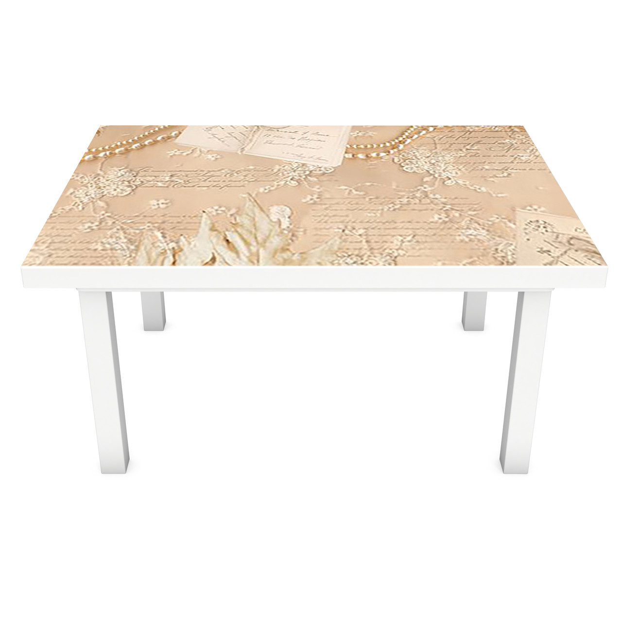 Наклейка на стіл Мереживо (ПВХ інтер'єрна плівка для меблів) перли вантажу абстракція Бежевий 600*1200мм, фото 1