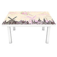 Наклейка на стол Голландия Ретро (ПВХ интерьерная пленка для мебели) нарисованный город 600*1200 мм