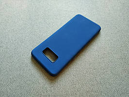 Чохол силіконовий софт тач із мікрофіброю для Samsung Galaxy S8 синій матовий тонкий