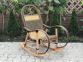 Крісло гойдалка плетена з ротанга «Роял» (плетений сидіння), фото 2