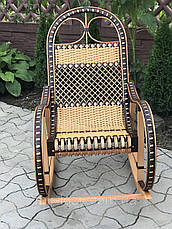 Крісло гойдалка плетена з ротанга «Роял» (плетений сидіння), фото 3