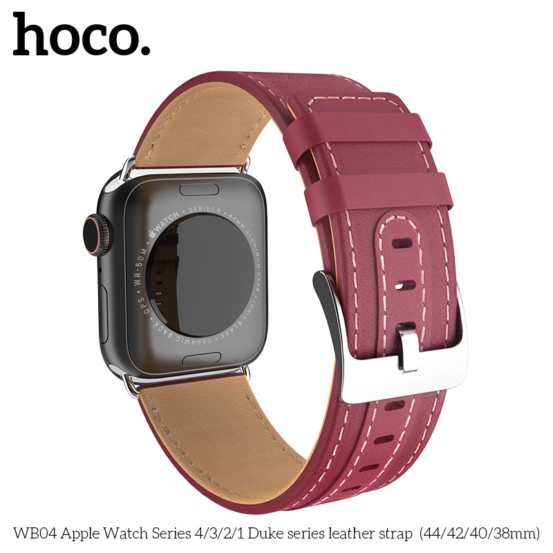 Шкіряний ремінець для Apple Watch Series 4 HOCO Duke series WB04 |40mm. Wine Red