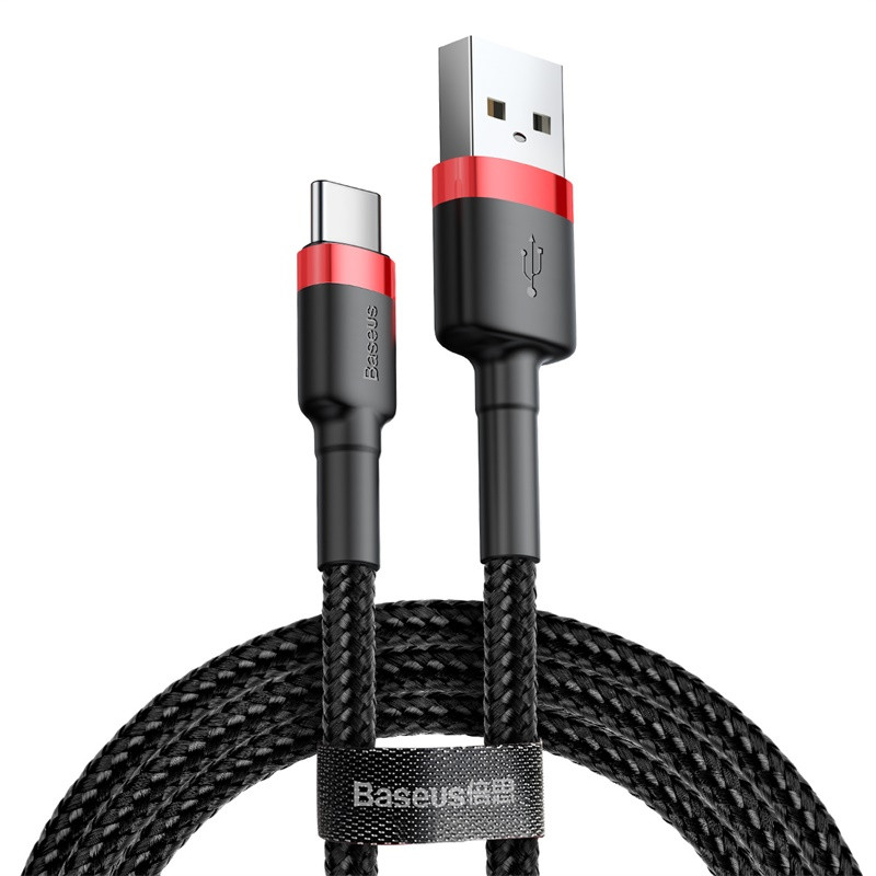 Кабель Type-C на USB Series Fast Charging Data Cable (1m, 100W, 3A, 480 Mbps). Black-Red
