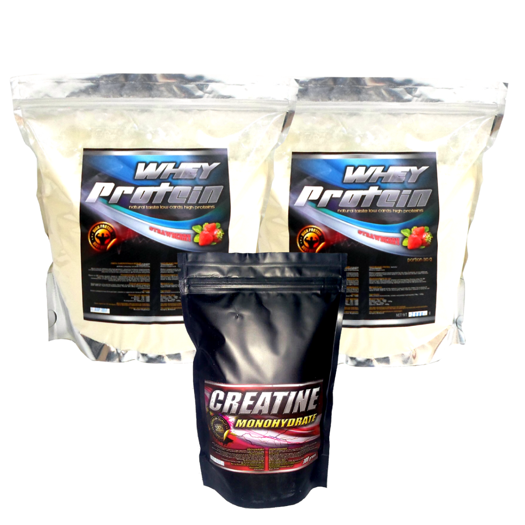 Протеїн WHEY WPC 78% 4 кг. Смак Полуниця + Creatine Monohydrate 300 г, фото 1