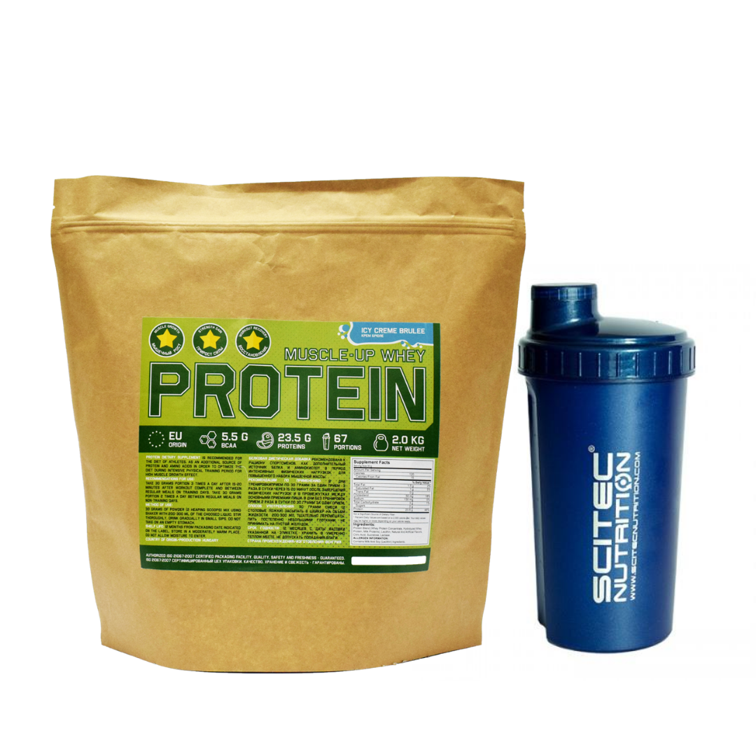 Комплект WHEY PROTEIN WPC+WPH 78% Протеїн вкус морозиво HUNGARY 2 кг + Шейкер, фото 1