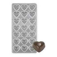 Форма поликарбонатная для конфет в виде сердечка (на 21 конфету) 13,5*27см