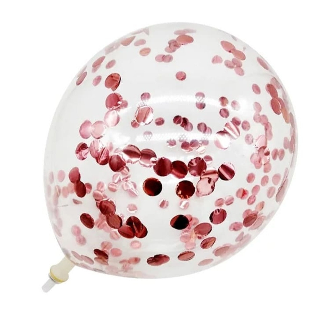 Повітряна кулька  12" (30см) з конфеті рожеве золото