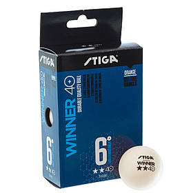 Набір м'ячів для настільного тенісу 6 штук STIGA SGA-1111-24 WINNER 2* (ABS, d-40мм, кольори в асортименті)