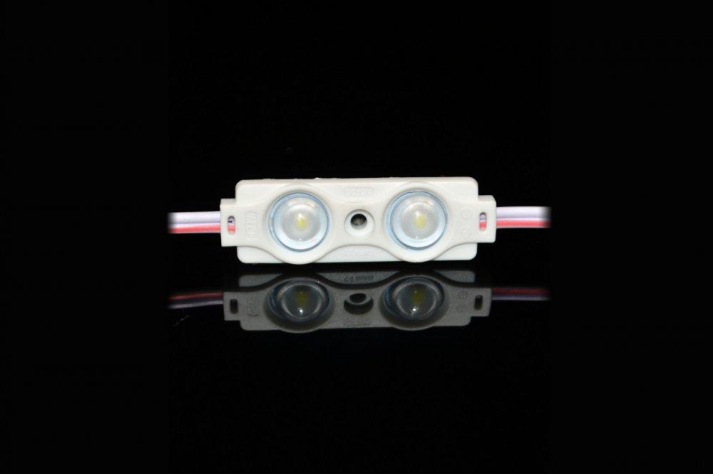 Білий світлодіодний модуль 0.48Вт 52лм 7000К кластер 2 led SMD 2835 с лІнзою IP65 ОРТХ 0,48 SWPower