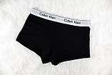Набір жіночої білизни Calvin Klein 3 в 1 (топік + стрінги + шортики) | Чорний, фото 8