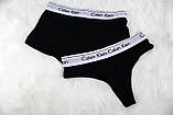 Набір жіночої білизни Calvin Klein 3 в 1 (топік + стрінги + шортики) | Чорний, фото 7