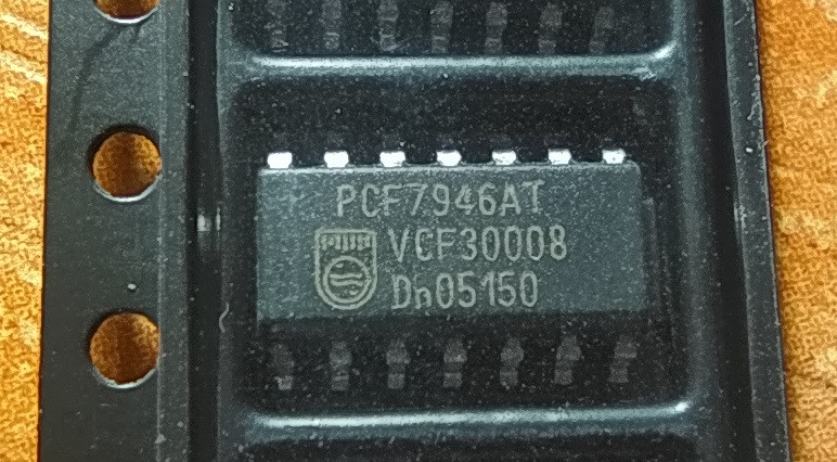 Чип транспондер PCF7946AT VAC DN008 Dn03120 Renault під паяння на плату ключа (чистий розкладений), фото 1