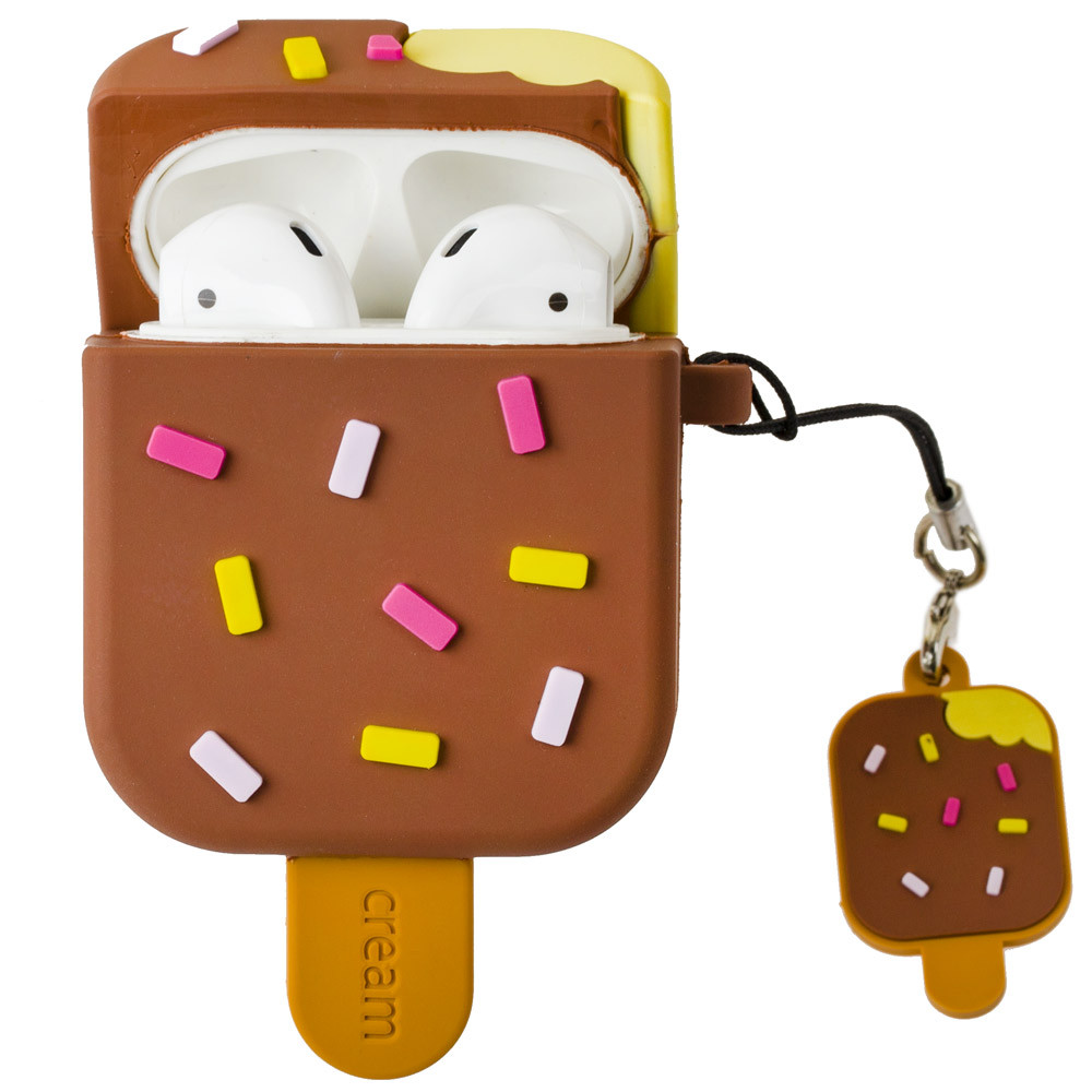 Силіконовий чохол Alitek для навушників Apple AirPods 1 / 2 Ice Cream Brown