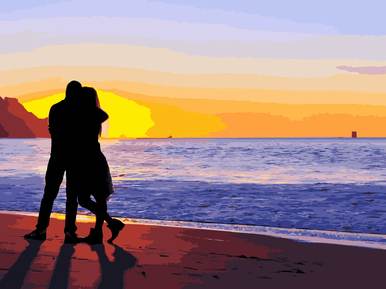 Картина за номерами Закохані на узбережжі