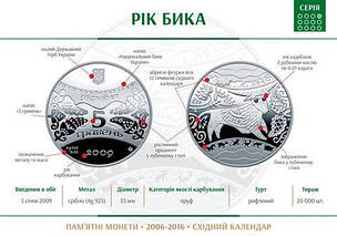 Срібна монета НБУ "Рік Бика", фото 6