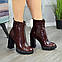 Черевики жіночі коричневі на високих підборах, натуральна шкіра рабат. 40 розмір, фото 2