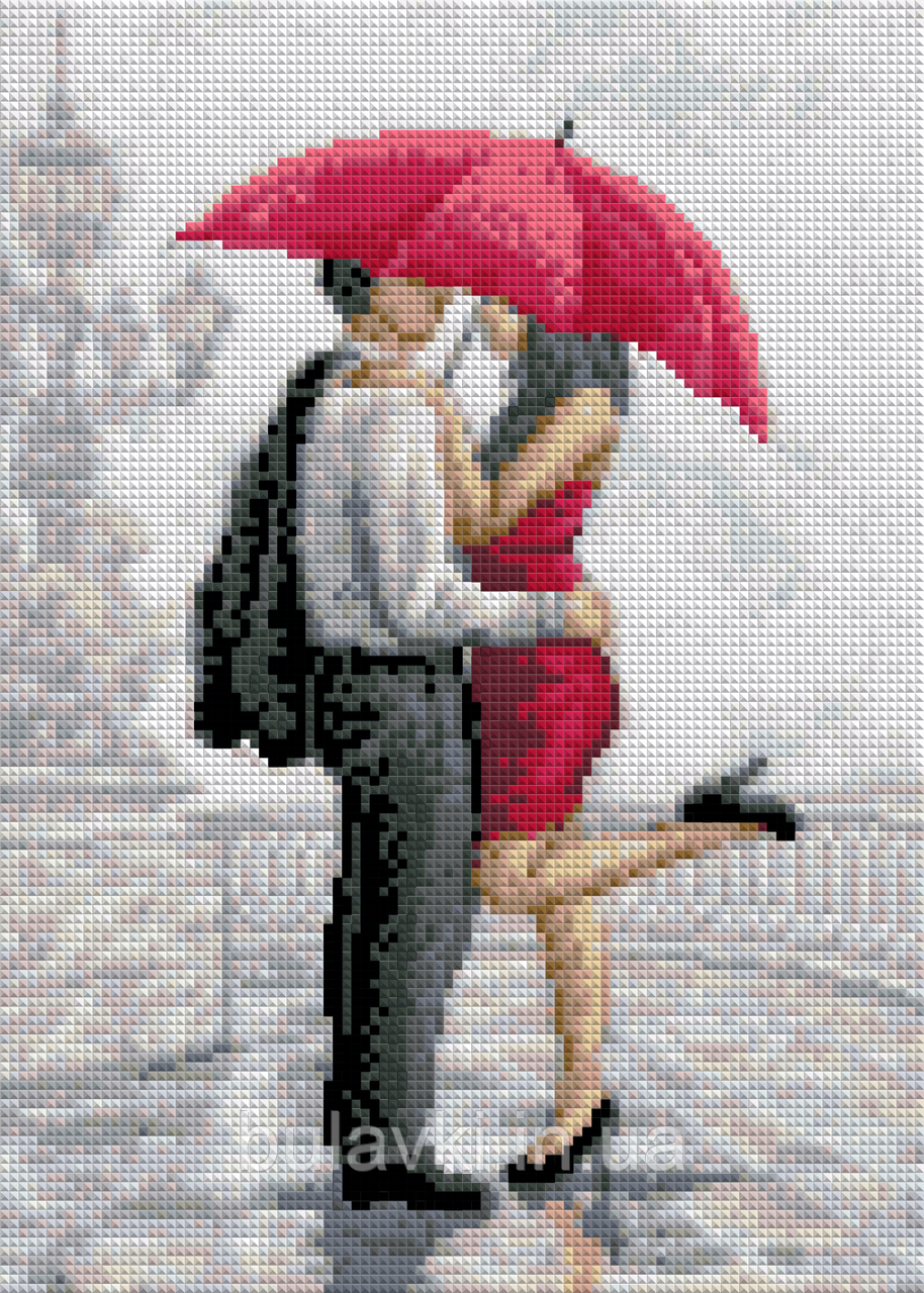 Алмазна вишивка АВ 3052 Пари під парасолькою (25,3*35,2 см)