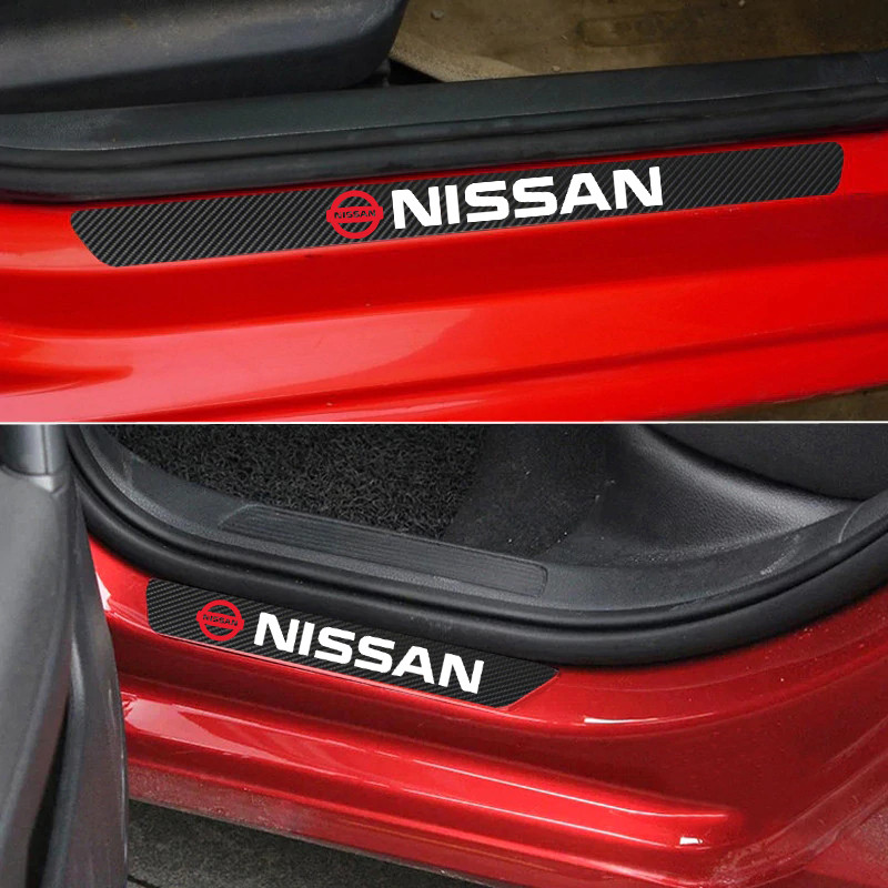 Защитная пленка на пороги и багажник авто (4 шт) Carbon Fiber Nissan - фото 2 - id-p1240806447