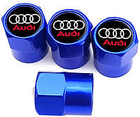 Колпачки на Ниппель Audi Blue (4 шт)