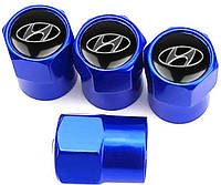 Колпачки на Ниппель Hyundai Blue (4 шт)