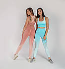 Спортивний костюм жіночий для фітнесу 2в1 Легінси Лосини для спорту Спортивний топ Одяг для фітнесу, фото 3