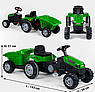 Дитячий педальний веломобіль трактор із причепом Pilsan Active 07-316 зелений. Велокарт, трактор на педалях, фото 3