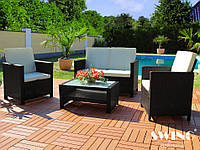 Набор садовой мебели Swing & Harmonie® (диван + стол + кресла) - Miami Серый Черный
