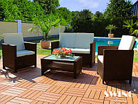 Набор садовой мебели Swing & Harmonie® (диван + стол + кресла) - Miami Серый Коричневый