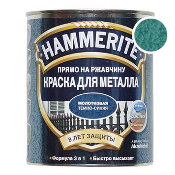 Молоткова фарба по металу HN (BLT)HAMMERITE (зелена ) 0,75 л