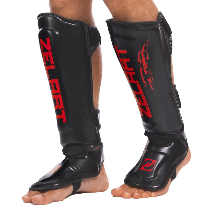 Захист для ніг (голень і стопа) Zelart 1321 розмір L Black-Red