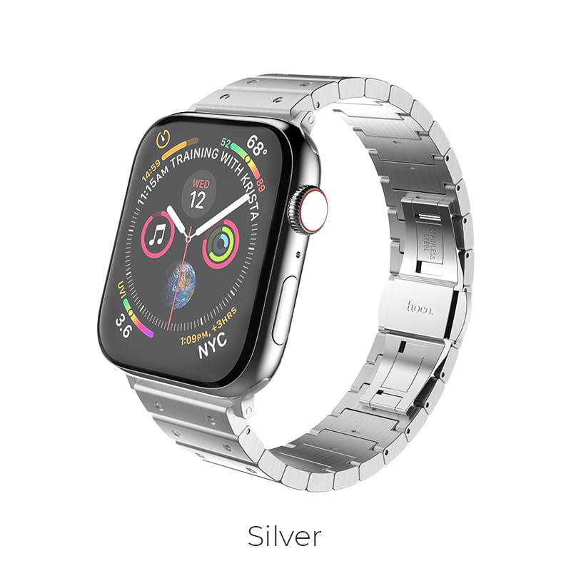 Металевий ремінець для Apple Watch 1/2/3/4 HOCO Precious Steel Strap WB07 |38 mm 40mm|. Silver, фото 1