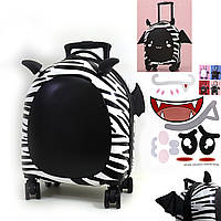 Валіза дитяча на 4 колесах "Зебра Ріжки крила" 16"+наліпки на лицьову частину, 1шт/етик.