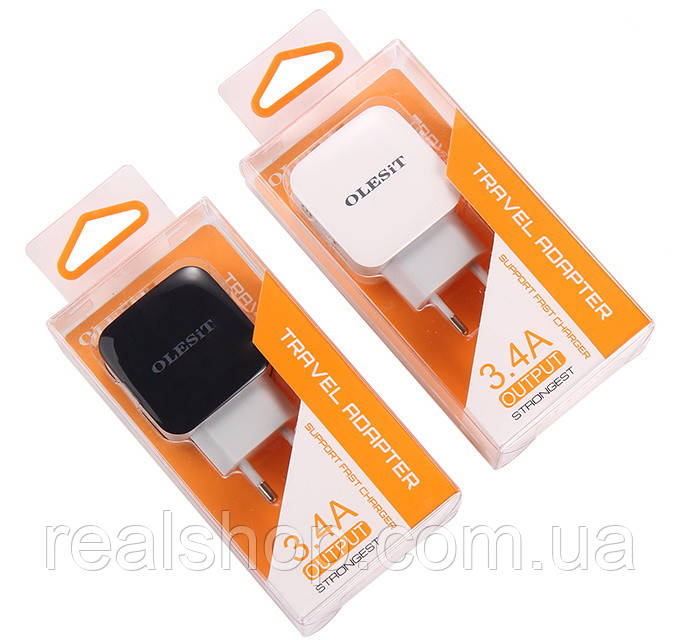 Зарядний пристрій OLESiT uns-619 на 2 USB 3.4 A