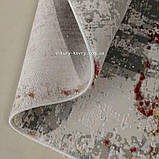 Модний сучасний килим із червоним, блакитним, сірим і білим кольором, фото 5