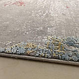 Модний сучасний килим із червоним, блакитним, сірим і білим кольором, фото 4