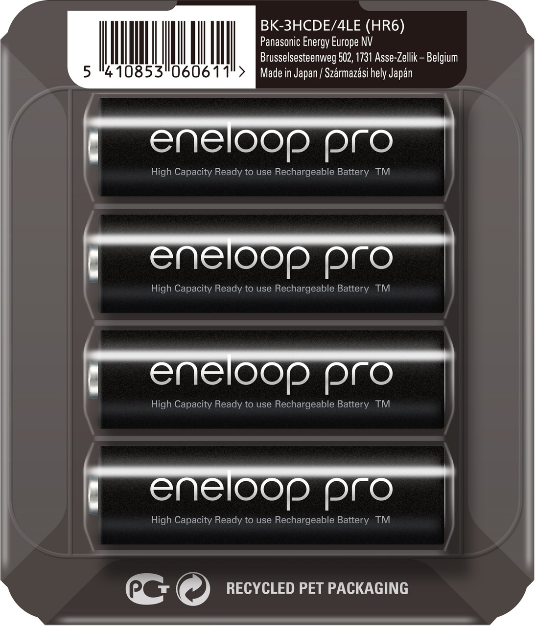 Акумулятори Panasonic Eneloop Pro AA 2600 mAh, BK-3HCC, 500 циклів (паковання: sliding pack)