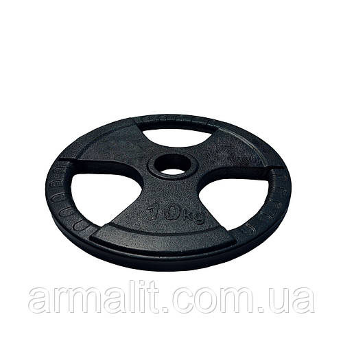 Купити Диск Д51, 10 кг для штанги з хватками сталевий, ціна 650 ...