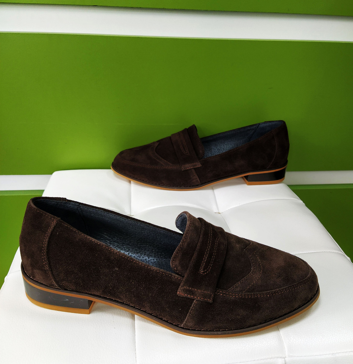 STTOPA Розміри 36-44. Туфлі лофери великих розмірів шкіряні. 178-4244 Коричневі