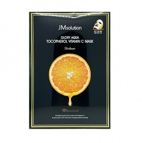 Маска з вітамінами С і Е для поліпшення тону особи JMsolution Glory Aqua Tocopherol Vitamin C Mask Deluxe